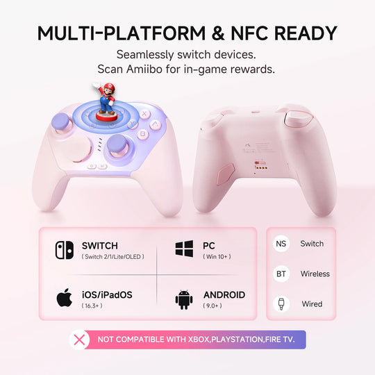 Mobapad Chitu2 Wireless Controller - TMR Glide Drift-Free Sticks for Nintendo Switch 1 & 2